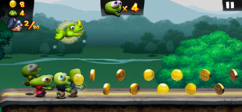 Exemple de jeu vidéo de type « Runner » : Zombie Tsunami